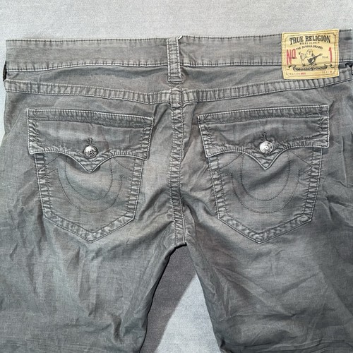 Pantalone Velluto a coste True Religion Uomo 42x34 Grigio Ricky Gamba Dritta Patta Tasche - Foto 5 di 12