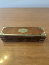 Plumier Coffret En Bois Avec Plaque Gravée « Pedro » ornements laiton GL