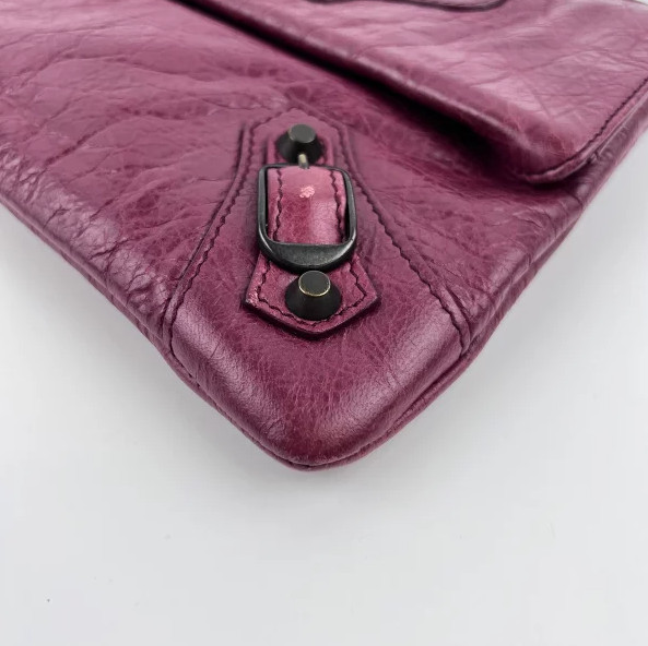 BALENCIAGA Clutch Bag Second Bag Leather Red Vintage Women's Mirror Accessory thumbnail 8