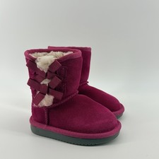 Koolaburra Ugg Girls Toddler Size 6 Pink Winter Boots Bows Hard Bottoms Victoria