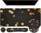 Alfombrilla de Escritorio, Alfombrilla de Ratón para Juegos Juego Soporte de Muñeca con Diseño Ergonómico - Panal