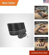 Logitech Wave Keys MK670 Combo Wireless Ergonomic Keyboard Mouse Bluetooth Ma...