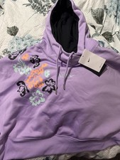 Nike Women  s Cropped Hoodie Purple With Floral Print