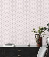 Grafik Design Tapete Mit Metallic-Akzent – Rosa