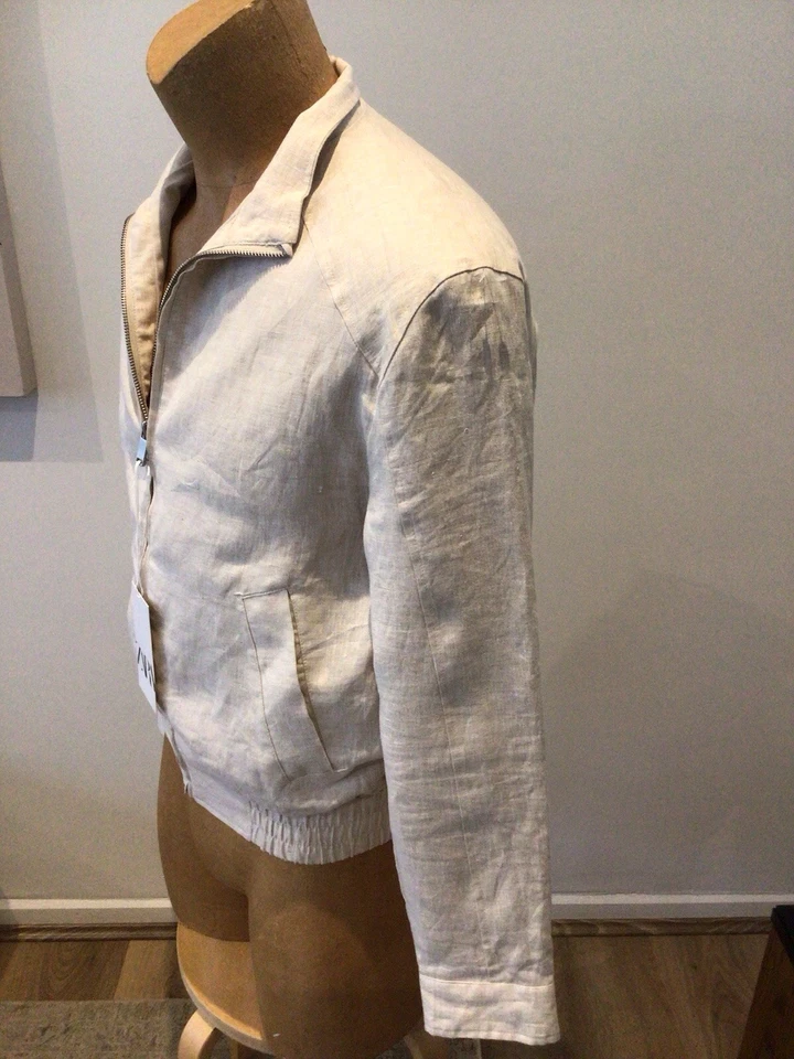 New Mens ZARA Linen Bomber Jacket Size Medium..BNWTAGS.. - Image 2 of 4