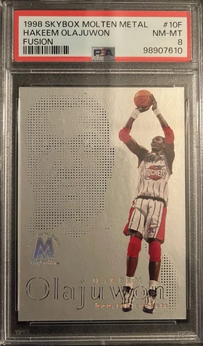 1998 Skybox Molten Metal Fusion #10F Hakeem Olajuwon The Dream PSA 8 NM-MT