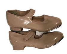 WEISSMAN W2600 TAN PATENT LEATHER MARY JANE DANCE TAP SHOES KID'S 1.5 1.5YM