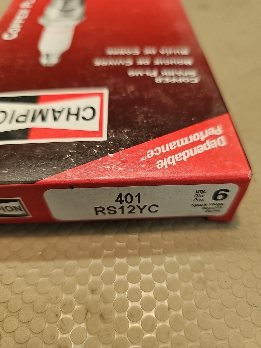 6 pack Champion Spark Plug 401 RS12YC NOS 