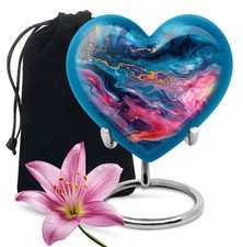 Gold Abstract Cremation Large Heart Urn For Adult Woman Men Ashes