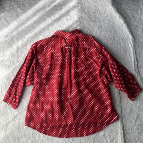 Authentic Burberry Shirt Polka Dot All-over Pattern Red White Size M Women's - Picture 24 of 24