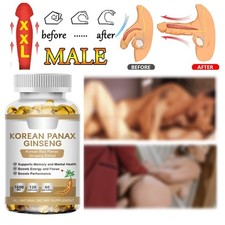 Korean Red Panax Ginseng 1600mg 120 Capsules - Extra Strength NON-GMO No Fillers