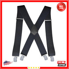 2Inch Men'S Heavy Duty Suspenders with Strong Clips Adjustable X-Back for Work J