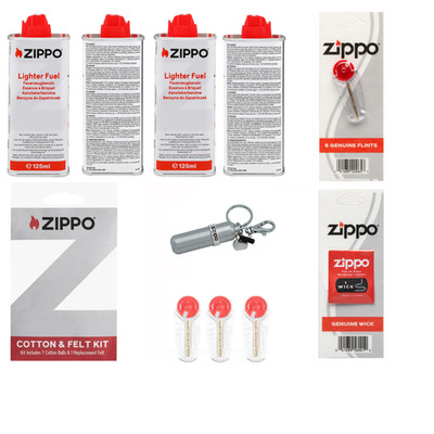 Zippo Original Sets Feuerzeugbenzin Feuersteine Flints Docht Wick Watte Filz