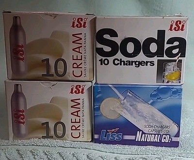 NOS Vintage iSi/ Liss CO2 Soda / Cream Chargers 20 Each