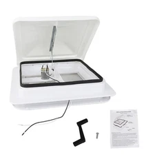 For Camper Trailer Universal White 14" × 14" RV Roof Vent Fan Kit 12V 6" Blades