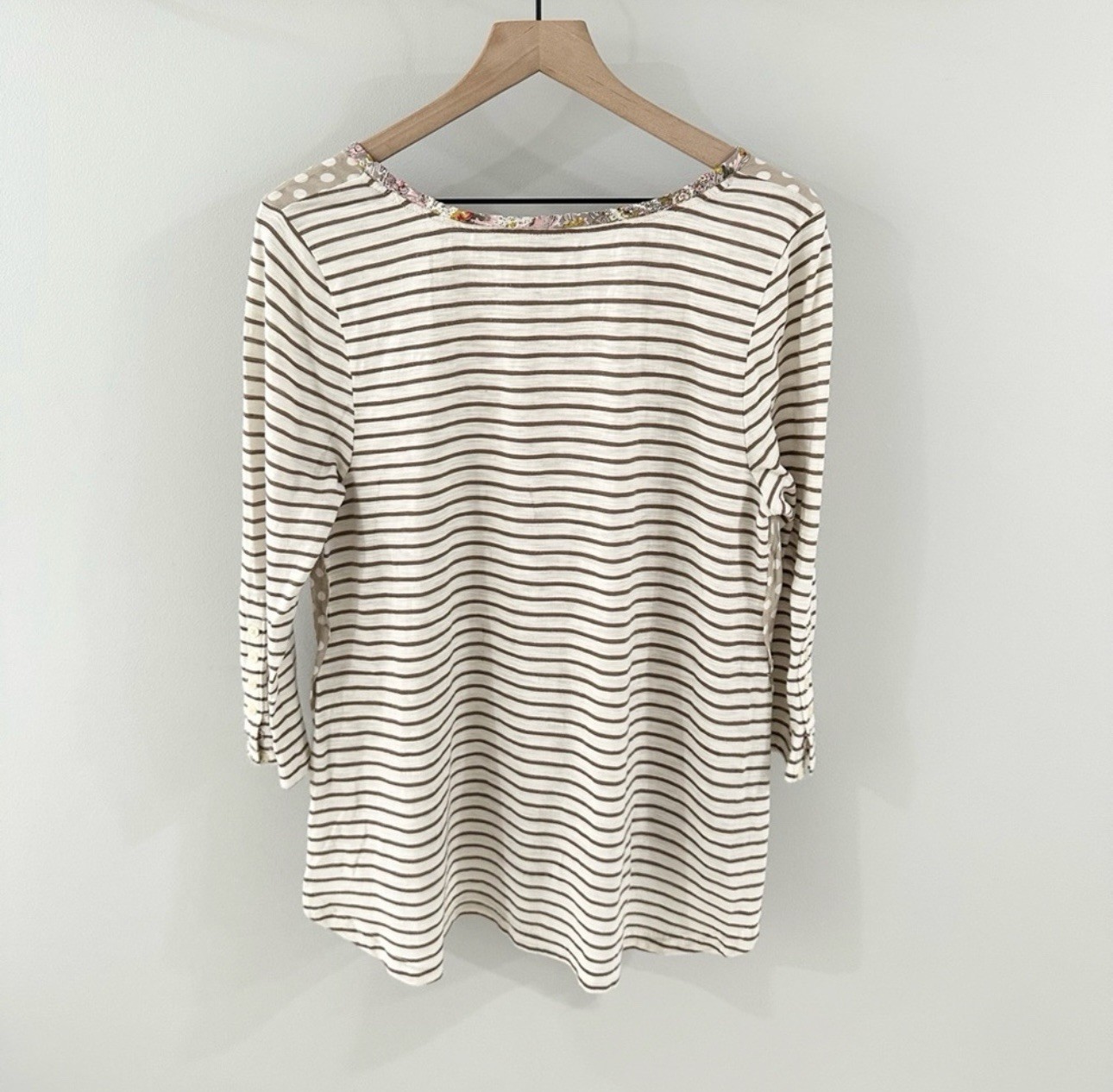 Anthropologie Postmark Multi Pattern Blouse Beige… - image 6