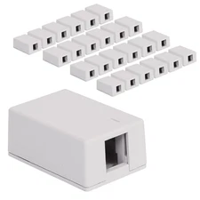 Pack of 25 White Surface Mount Boxes for ICC Keystone Jacks Easy Install