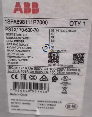 New PSTX170-600-70 soft starter