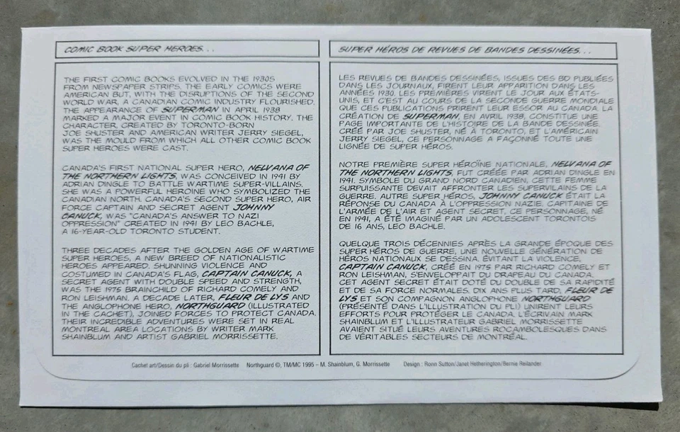 Canadá Primer Día Cubierta FDC Celebrando Cómic Superhéroes 1995 Foto 2 de 2
