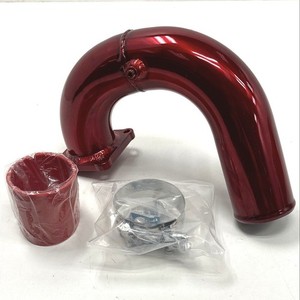 Red Anodized Aluminum Turbo Intake Elbow Pipe Charge Pipe Kit Coupler Clamps