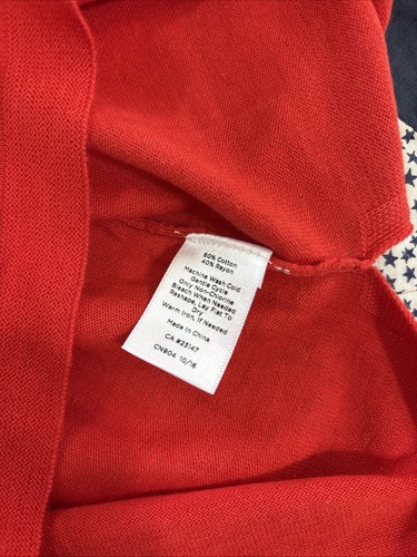 Talbots Pullover Pulli Damen Medium Rot 3/4 Arm Baumwolle Rundhals Strick Neu mit Etikett - Bild 6 von 9