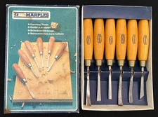 Vintage Marples Wood Carving Tools 6pc No. M153 - Made in UK