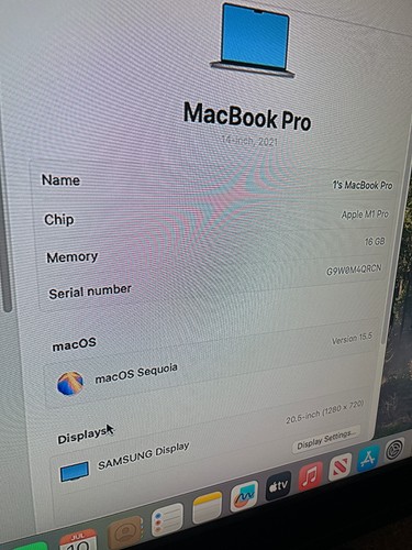 Apple 14" MacBook Pro 2021 M1 16GB RAM 512GB SSD A2442 - SCREEN NOT WORKING - Afbeelding 9 van 11