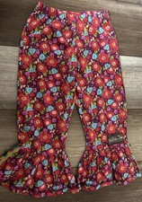 Matilda Jane Paint by Numbers Monet Big Ruffle Floral Pant Girl's Sz 4