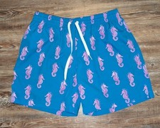 Chubbies The Sea Trotters 5.5" blue seahorse lined swim trunks shorts mens Large
