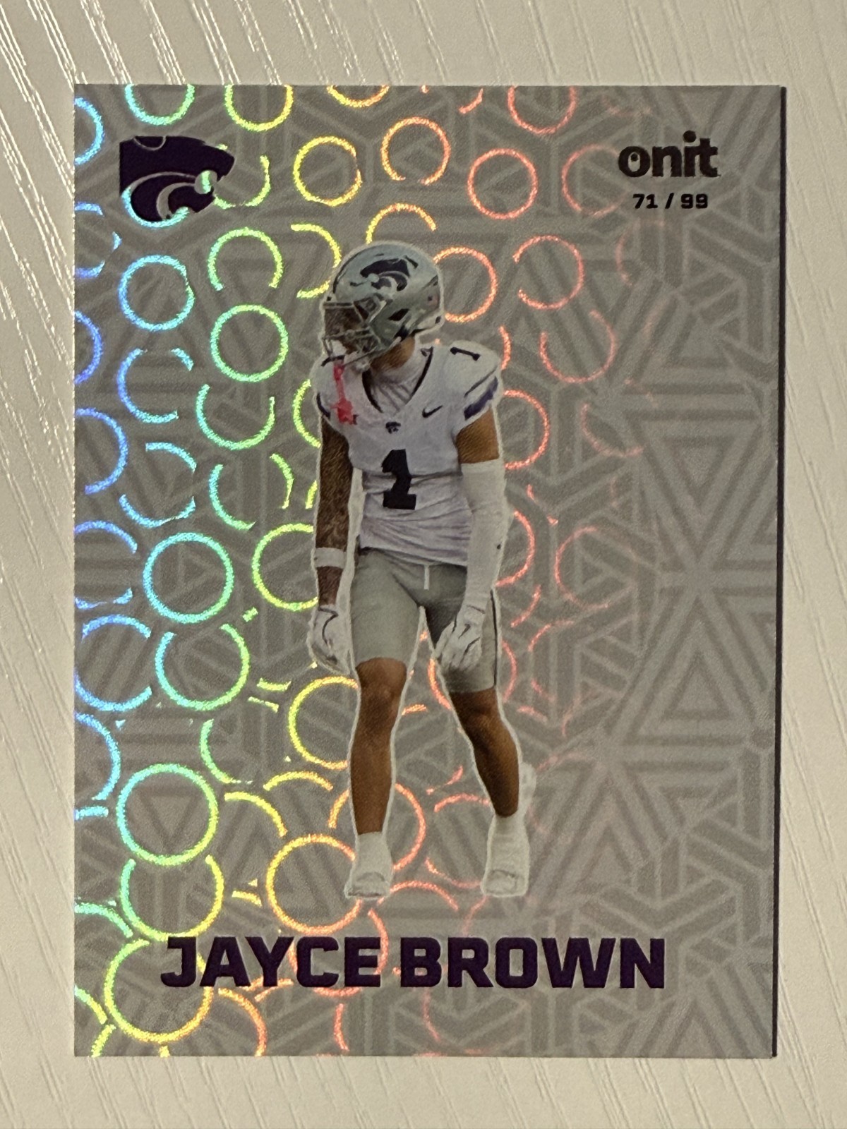 Jayce Brown 2025 Onit Kansas State Wildcats Football Fusion Premium Holo 71/99