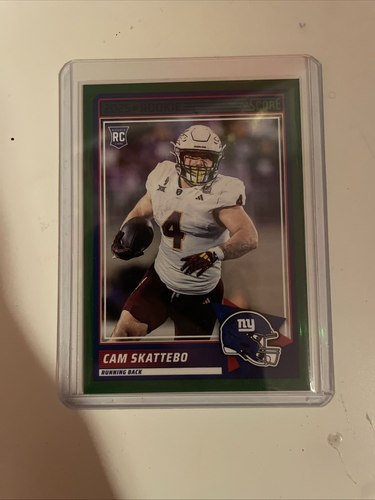 CAM SKATTEBO RC 2025 SCORE FOOTBALL #1 GREEN SP NEW YORK GIANTS ROOKIE
