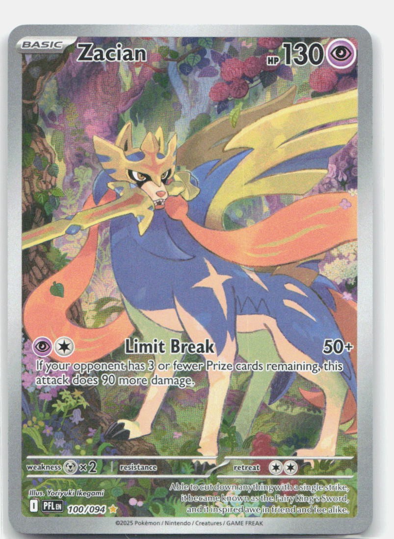 Zacian 100/094 Illustration Rare Phantasmal Flames Pokemon Holo Near Mint