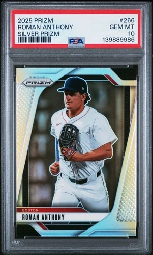 2025 Prizm Roman Anthony Silver Prizm #266 PSA 10 Gem Mint Pop 2 Red Sox
