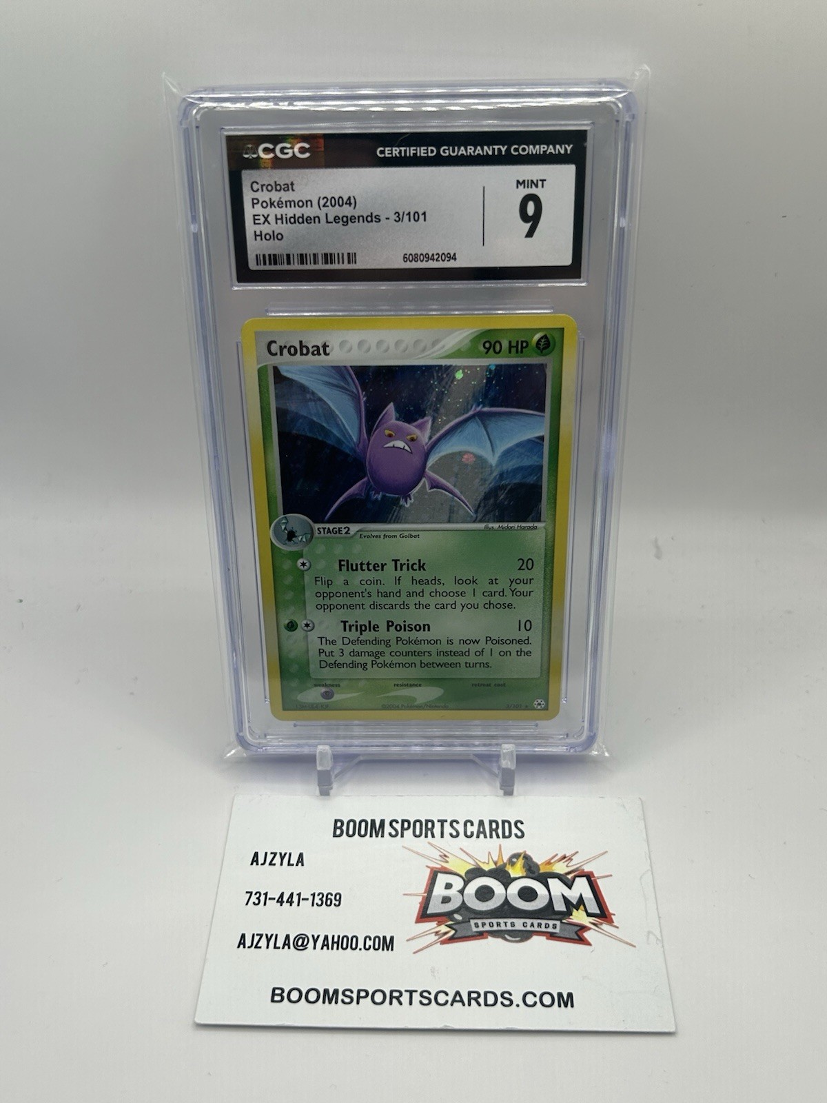 CGC 9 MINT Crobat 2004 EX Hidden Legends 3/101 Holo Pokemon Card
