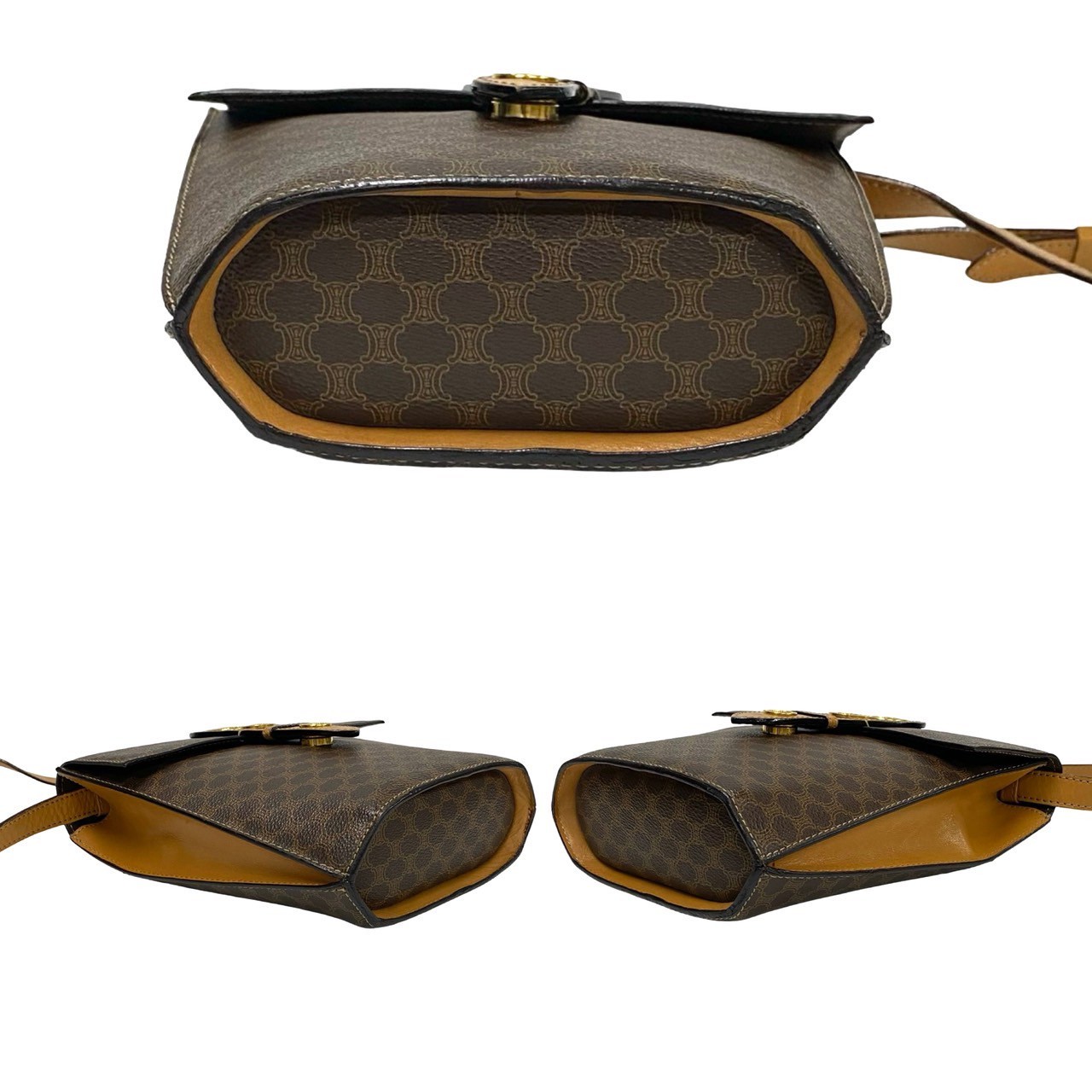 Celine Macadam Blason Triomphe Shoulder Bag With Dust Bag Leather Gold Hardware image 6