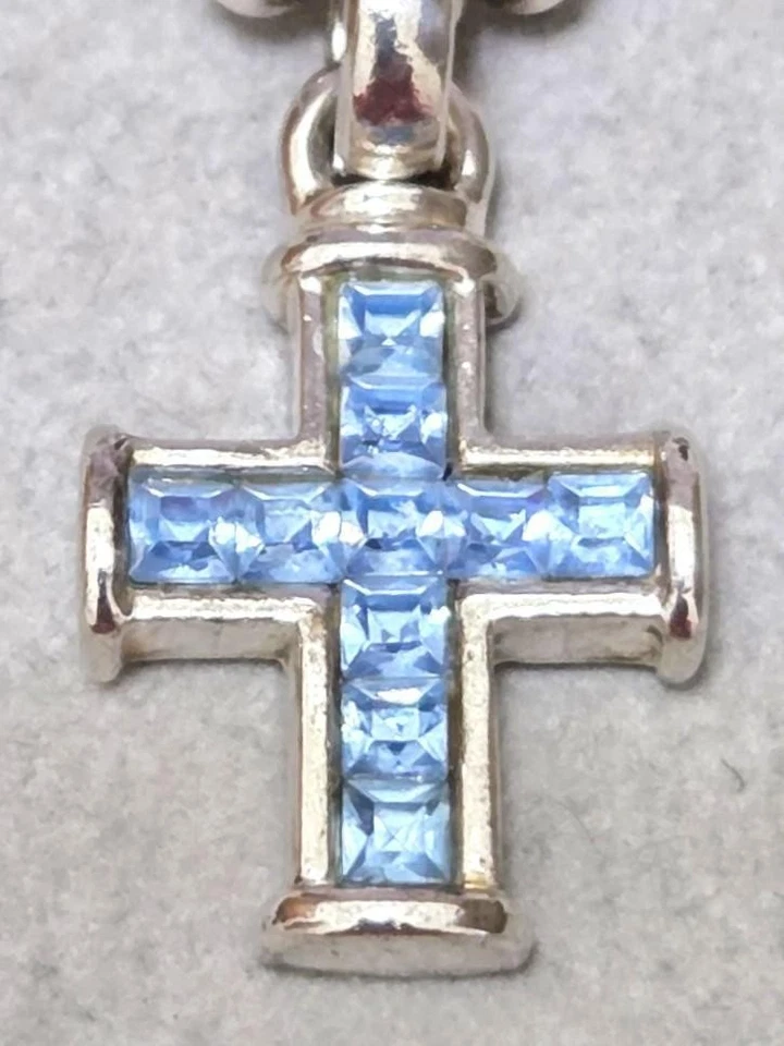 Auténtico collar AGATHA cruz piedra azul SV925 Foto 3 de 4