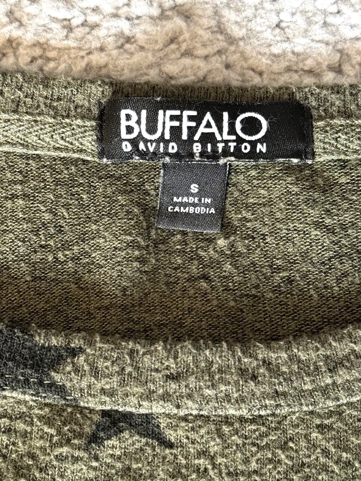 Suéter Buffalo David Bitton - Para Mujer Pequeño - Estampado de Estrellas Verde y Negro - Jersey Foto 2 de 4