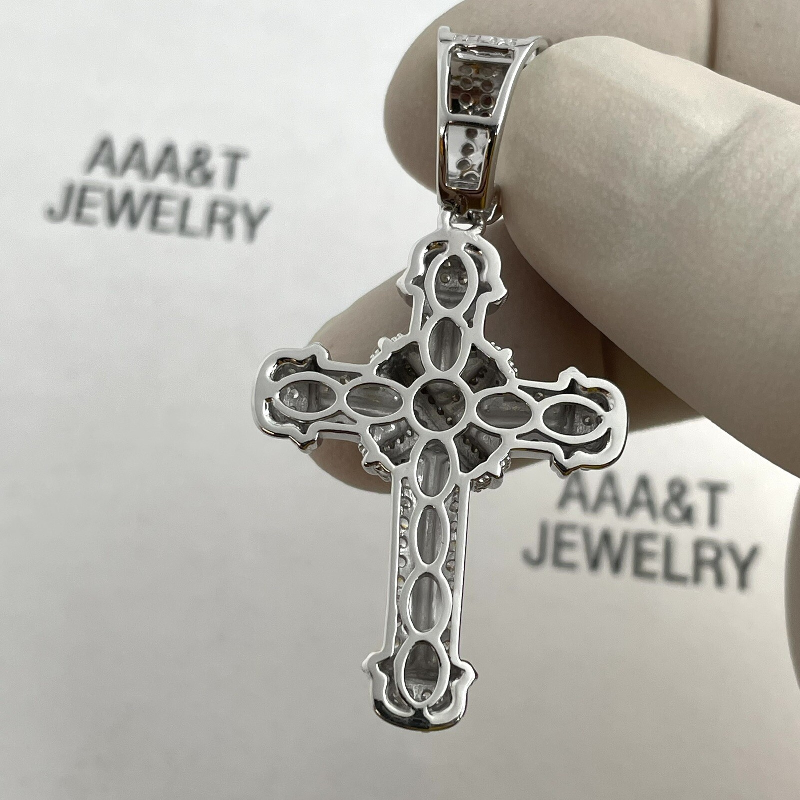925 Solid Sterling Silver Cubic Zirconia Cross Pendant | eBay