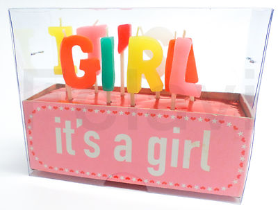 Tortenkerzen Kuchenkerzen It's a Girl 10 Kerzen mit Buchstaben Kerze (I10)