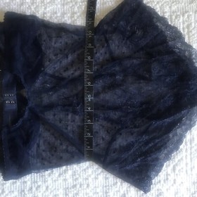 Dita Von Teese Navy Fiamma Bodysuit Swiss Dot & Scrollwork Lace 34D Cheeky Back