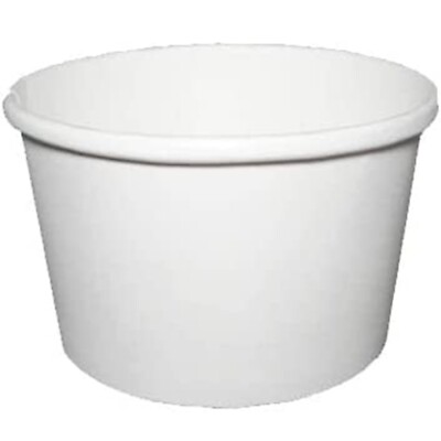 8 oz. Disposable White Kraft Paper Soup Containers 