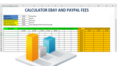 Ebay Manager Excel Spreadsheet Calculate Fees Track Listing Calculator For Sale Online Ebay
