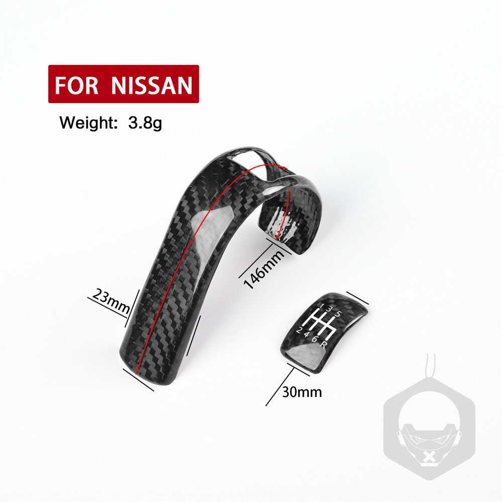 Real Carbon Fiber Manual Gear Shift Knob Trim Fit For Nissan 350Z