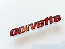 1976-1979 C3 Corvette Rear Bumper Letter Emblems 3D Badges Late in Red Black