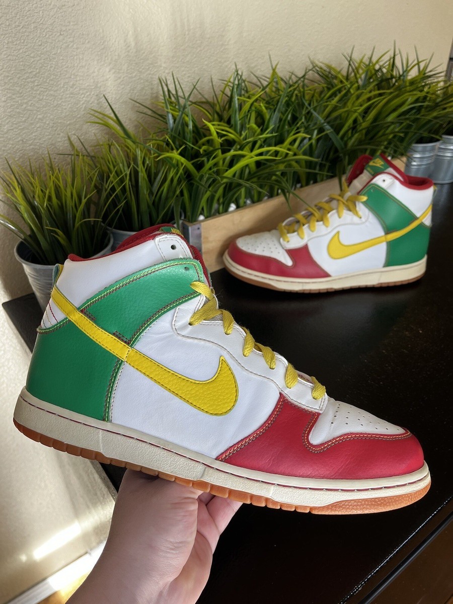 Nike Dunk High 6.0 Rasta Red Green Yellow 517562-173 Men's Nike Dunk High 6.0 Rasta Red Green Yellow 517562-173 Men's