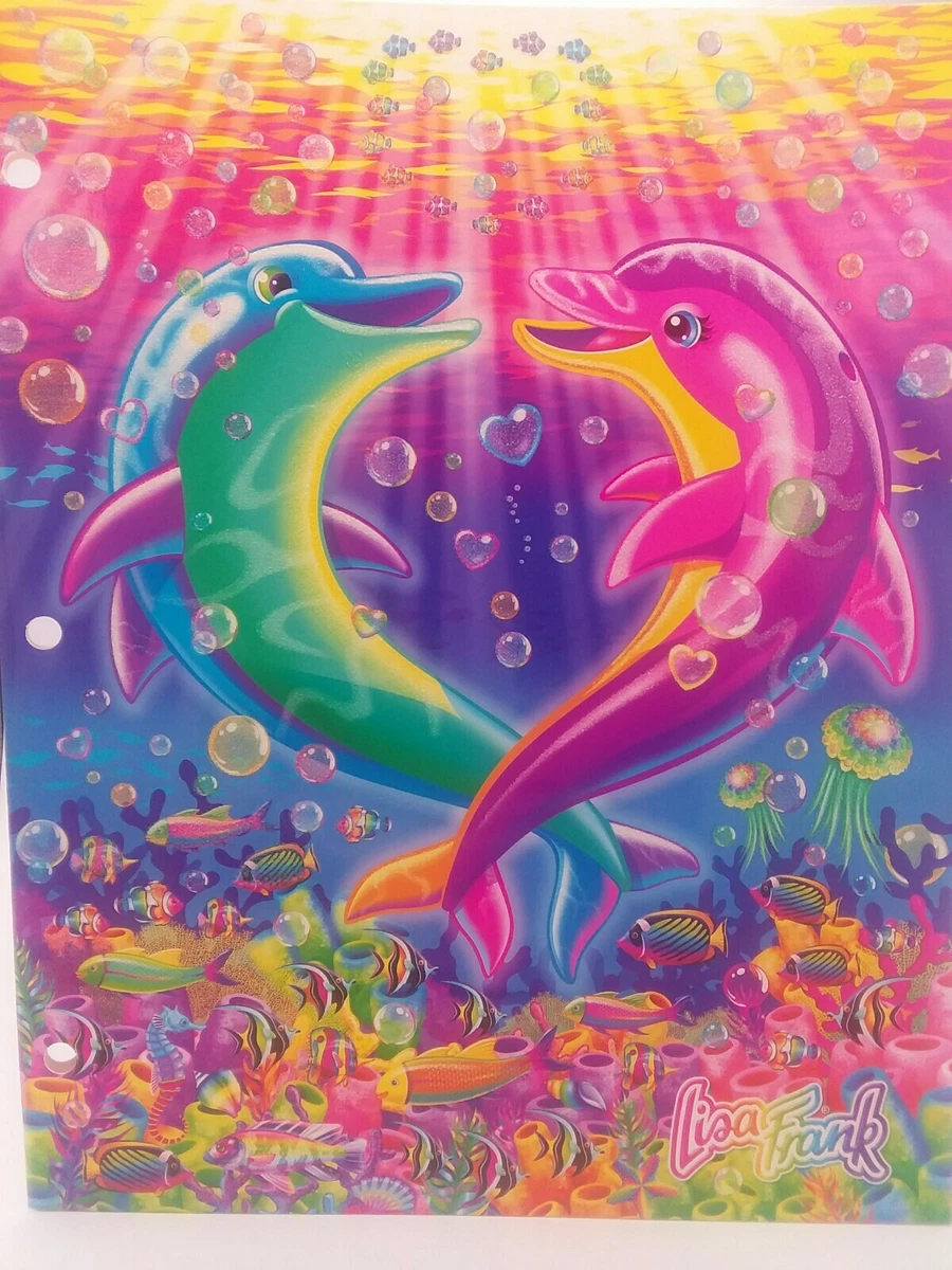 Lisa Frank Dancing Dolphins Love Cove Sparkle Glitter School Folder New  2020 | eBay