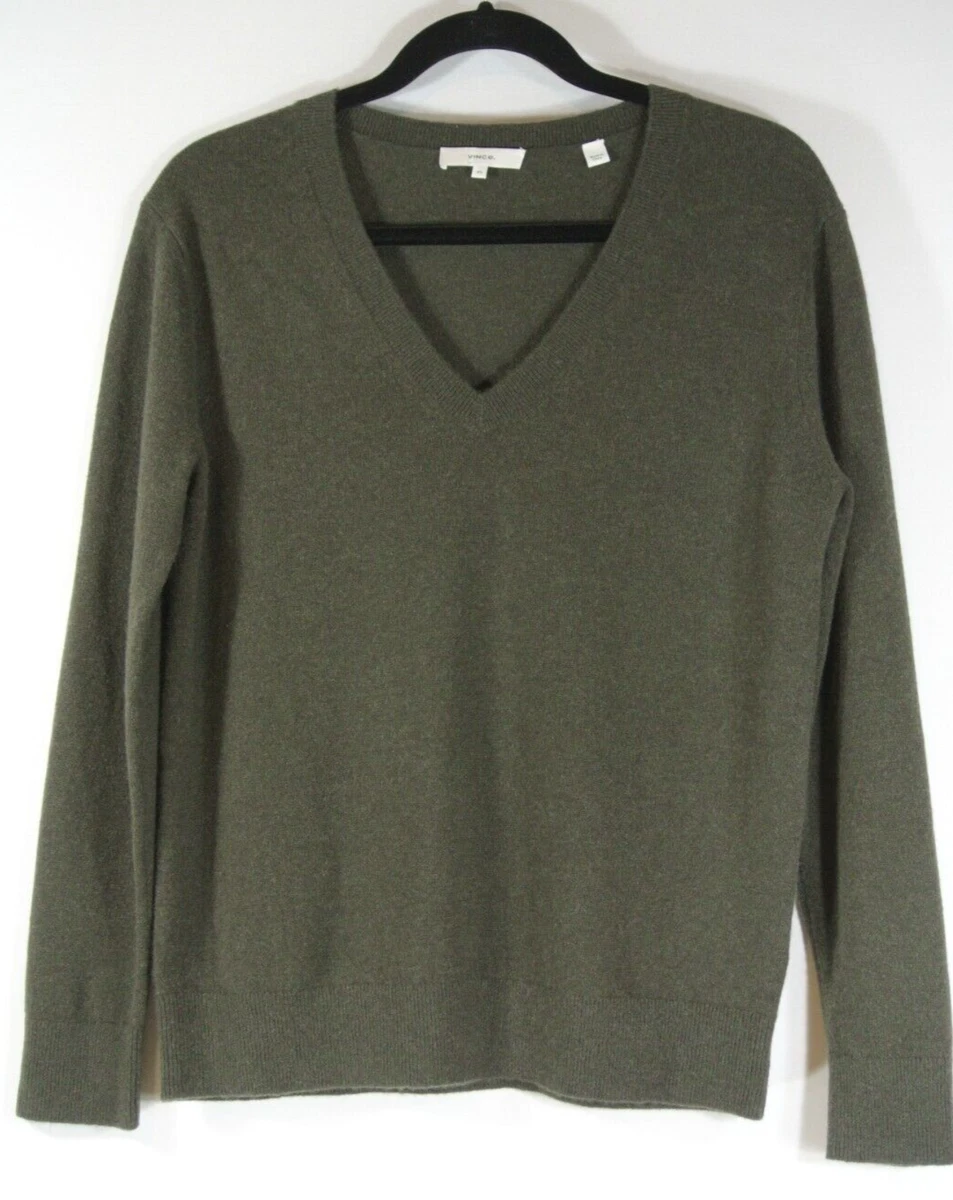 NEW Vince Weekend V-neck Cashmere Sweater In Dark Pine - Size XS #S5329