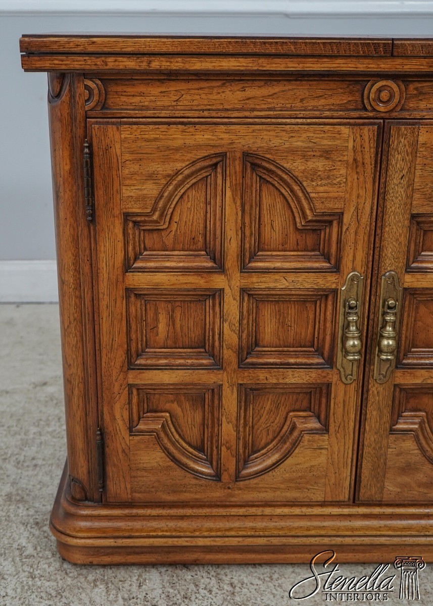 60855EC: THOMASVILLE Flip Top Walnut Finish Server Cabinet