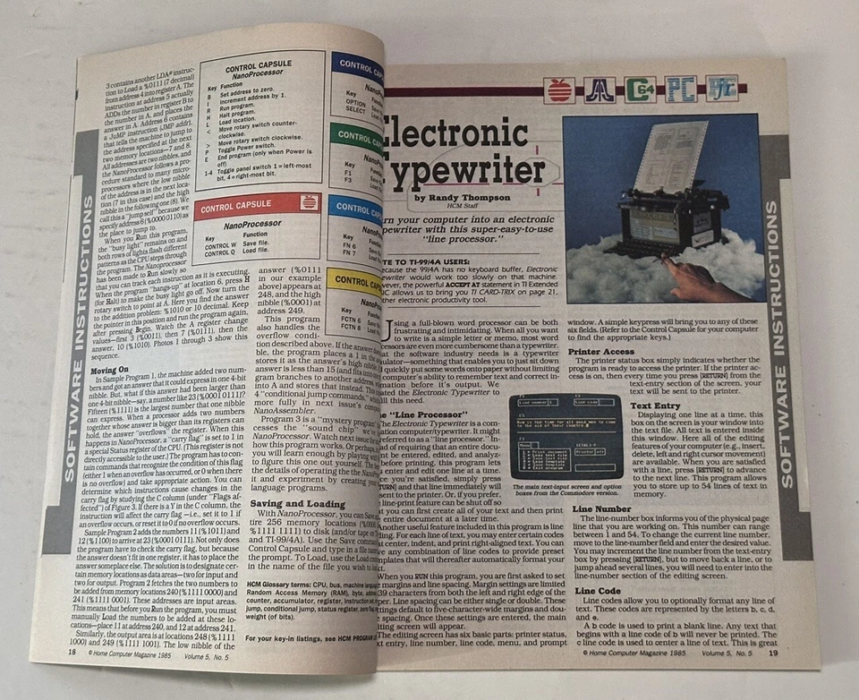 Home Computer Magazine Vol. 5 No. 5 Apple Commodore IBM TI 41 Type-In Programs! - Image 4 of 4