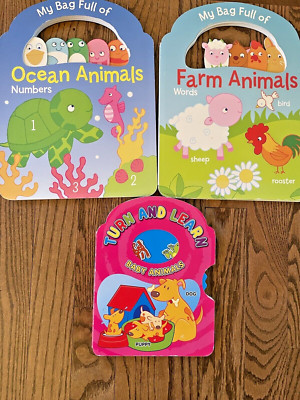 Kids Board Books Baby Toddler Toys Interactive LEARNING Lot of 3